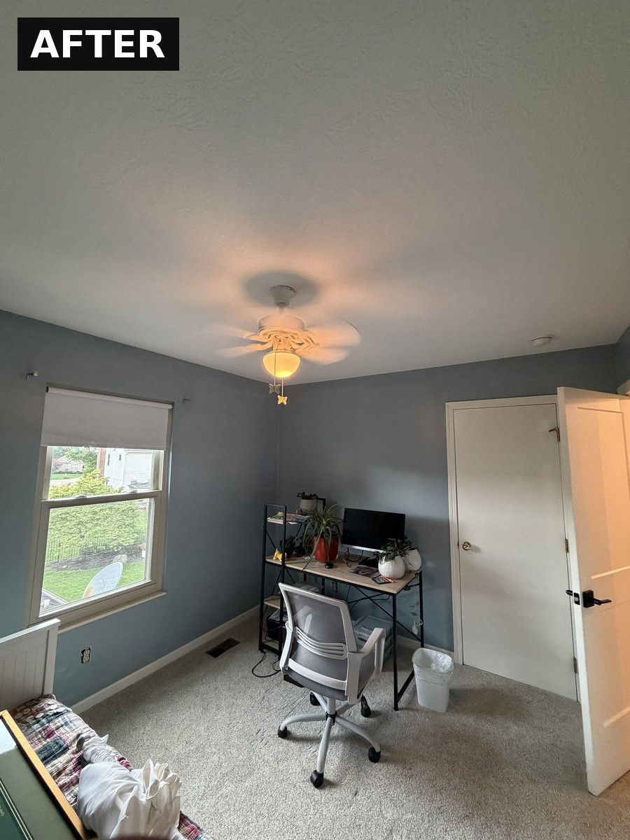 Home office painted blue-gray in Westerville, OH